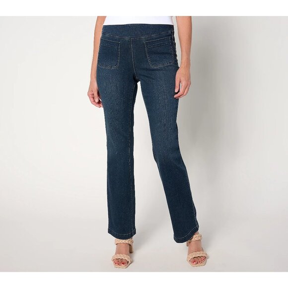 Belle by Kim Gravel Tall TripleLuxe Denim Baby Boot Cut Jean 12T Cerulean Wash - Picture 1 of 7